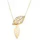 Y Drop Leaf Necklace, Brass 18k gold plated jewelry for women, Handmade Jewelry